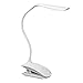 [2 IN 1] Clamp on LED Desk Lamp - USB Rechargeable Dimmable Portable Lightweight Gooseneck Clip Lamp with Touch Sensitive Button for Reading Study White