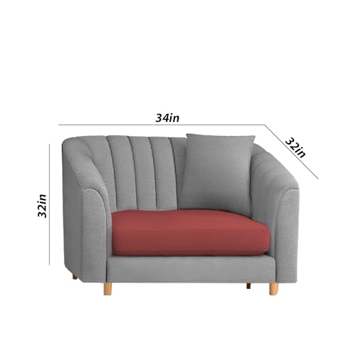 Image of Doraldo Seater Sofa Set for Living Room (Maroon Grey) Premium Fabric Sofa Set