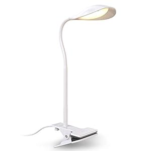 B.K.Licht Lampe de lecture à pince, flexible & pivotante, platine LED 3,5W, 350Lm, lumière blanche chaude 3000K, lampe de bureau, hauteur 40cm