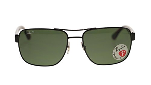 Ray Ban Mens Sunglasses RB3530 002/9A Black Green Lens 58mm Authentic
