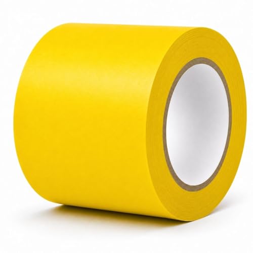 Image of GTSE - Yellow Vinyl PVC Floor Tape 4 inch x 108ft Safety Marking Tape