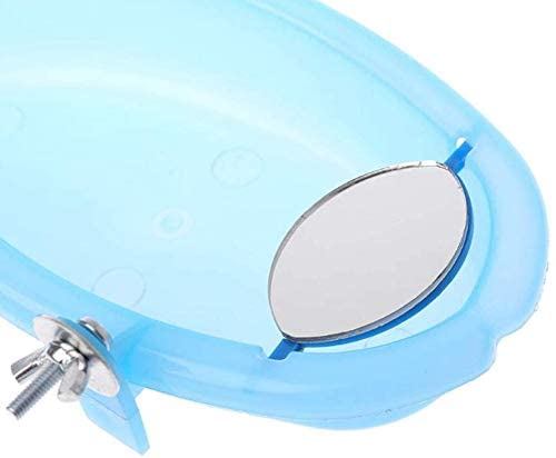 Litewoo Bird Bathtub with Mirror Toy Shower Tub Bathtub Cleaning Tool Plastic Durable Adorable Odorless for Small Parrot Parakeet Cockatiel Conure Lovebird Finch Budgie Canary Cage Accessories (A)