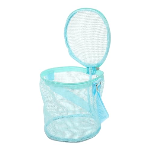 LIOOBO Mesh Beach Bag Portable Shell Storage Pouch for Lightweight Organizer for Beach Fun for Collecting Seashells and Swimming Sundries Unique Design