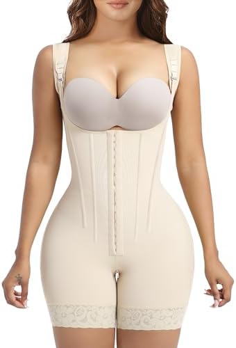 YIANNA Colombiaanse shapewear met hoge compressie voor dames, bodysuit, buikverstevigend, billenlifter, voor na operatie, bodyshaper, ritssluiting in