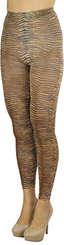Image of ToBeInStyle Women's Footless Opaque Animal Zebra Tiger Tights Hosiery