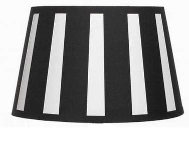 Lampenschirm-oval schwarz-weiss-gestreift konische Form Ø 25cm (15 * 25 * 16cm)