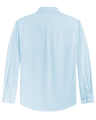 Image of J.VER Men's Oxford Shirt Solid Casual Button Down Collar Shirts Long Sleeve Dress Shirts with Pocket