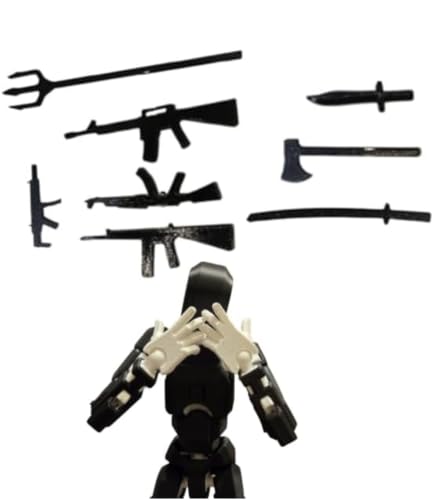 Image of (Do it Yourself) Action Figure Toys,DIY Assembly Dummy 13 Action Figures,Articulated Joints Robot,Gift Idea for Teens & Adults for 14+ (Black Armor White, Black Armor White)