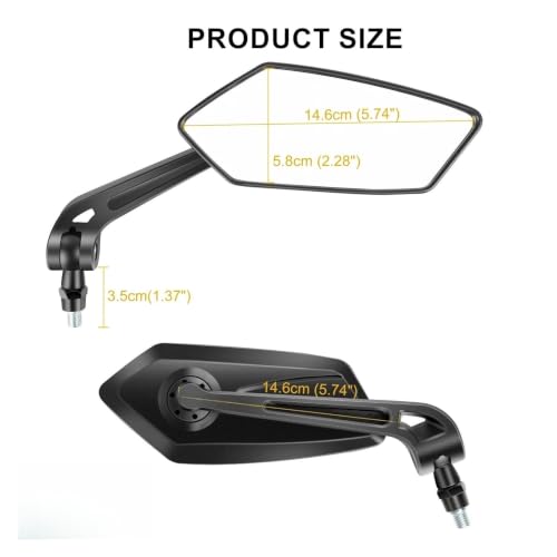 Espejo retrovisor de moto universal 8mm 10mm para cafe racer y dirt bike 4