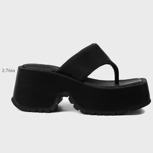 Women Wedge Platform Beach Slide Sandal Summer Comfort Square Head Open Toe Backless Slip On Soft Bottom Damping Casual Sandals All-match Casual Indoor outdoor flip flops4