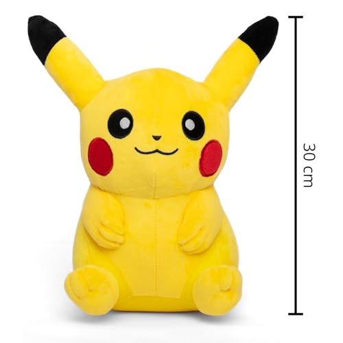 Image of Mirada Pokemon Pikachu Soft Plush Toy - 30cm | Official Licensed Stuffed for Kids, Boys & Girls | Super Soft Cuddly Character Toy for Fans | Ideal for Birthday Gifts /Christmas /Diwali