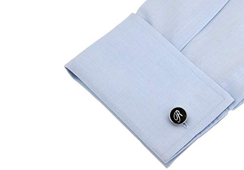 Mancuernillas Daesar para Hombre Letra R Negro miniatura 4