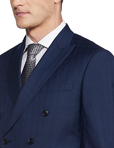 Image of Raymond Wool Blend Men's Full Sleeve Contemporary FIT Dark Blue Formal Suit