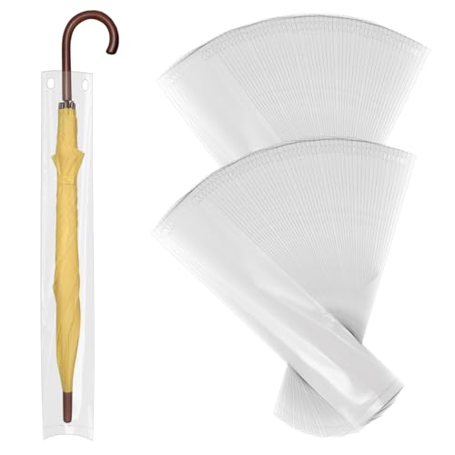 100 Pcs Umbrella Bags Clear Plastic Umbrellas Rain Bag Disposable Disposable Waterproof Umbrella Cover Replacement Refills