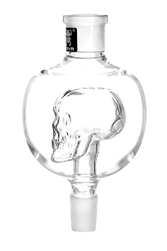 Kaya Shisha Molassefänger Glas Skull, Kugel mit Totenkopf, Stabiler 18.8 Schliff - Wasserpfeifen Zubehör (Klar) – Bild 3