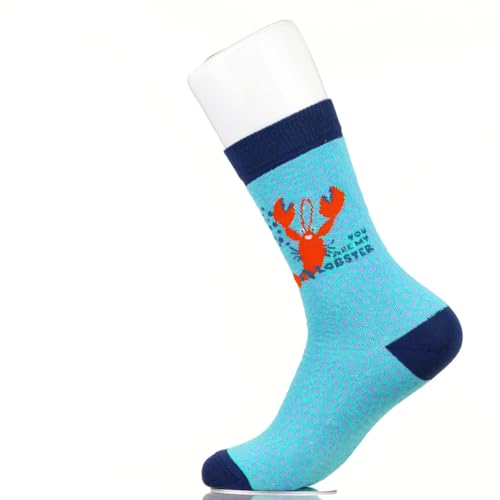 You Are My Lobster, Fancy Colorful Cotton Comfy Novelty Funny Dress Socks Unisex, ANIMALS Patterned Cool Design Gift, Women's 10-12.5, Men's 8.5-13, Unisex 41-46