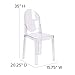 Flash Furniture Revna 4 Pack Revna Ghost Chair with Oval Back in Revna Transparent Crystal