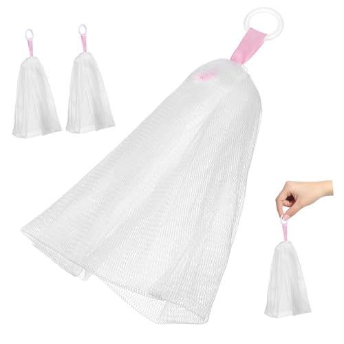 IWOWHERO Organized Soap Storage Bag Soap Foaming Bag Bubble Net for Facial Saver Pouches Practical Shower Gear