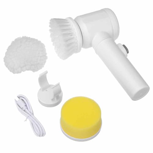 SEIWEI 1 Set Electric Power Cleaning Brush, Plastics Shell Handheld Cleaning Tools with 3 Brush Heads, IPX7 Waterproof Spin Scrubber Tool