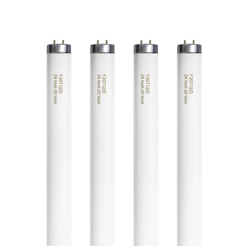 Konideke T12 Fluorescent Tube Light Bulb 20 Watt Daylight F20T12/D Replacement for 79042 F20T12/SUN/ECO F20T12/D/ECO 273284 F20T12/D/ALTO 1100 Lumen G13 Base 24 Inch 4 Count