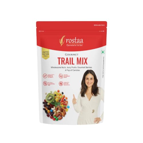 Image of Rostaa Gourmet Trail Mix 340gms | Colourful, Nutritious and Naturally Energising | A delightful blend of candied fruits and premium nuts