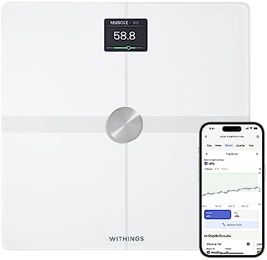 Withings Body Smart  waga z Wi-Fi i Bluetooth z funkcją analizy składu ciała, kolorowy ekran. Biała