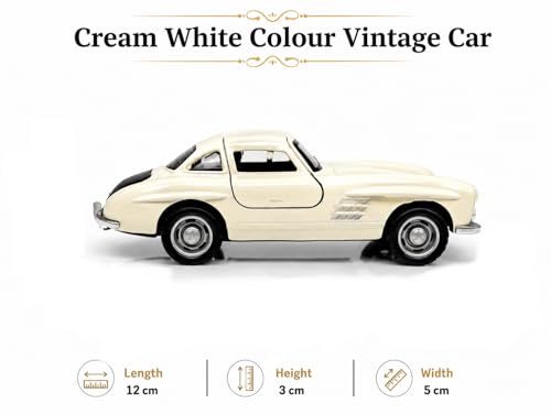 Image of 1954 Mercedes-Benz 300 SL Diecast Model Car 1:36 Scale - Premium Alloy Metal Pull Back Toy Car -Lights & Sound, Opening Gullwing Doors & Boot, Rubber Wheels, Vintage Classic Car Collectible