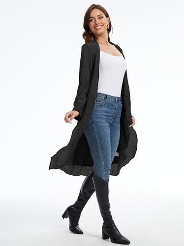 Beautiful Nomad Women's Long Sleeve Velvet Blazers Coat Casual Ruffled Asymmetric Cardigan Jackets4