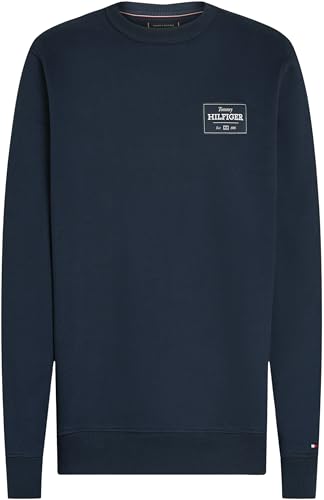 Tommy Hilfiger Herren Sweatshirt Monotype Label Rundhalsausschnitt, Blau (Night Sky), M – Ansicht 5