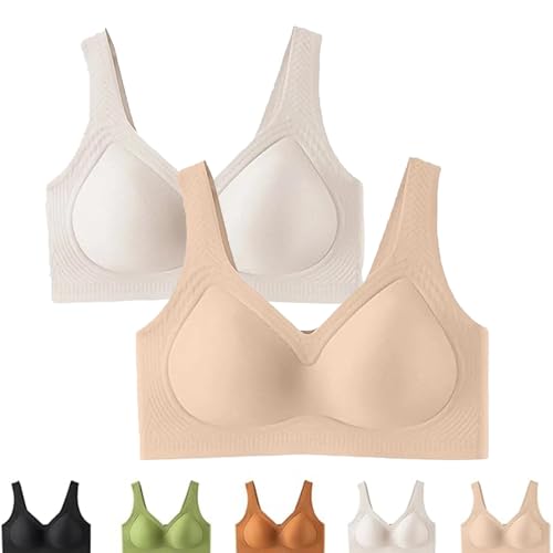 Curvera Jelly Bra, Lifting Cooling Wire-Free Minimizer Push up Jelly Bra Wide Straps Racerback Wireless Bras Plus Size