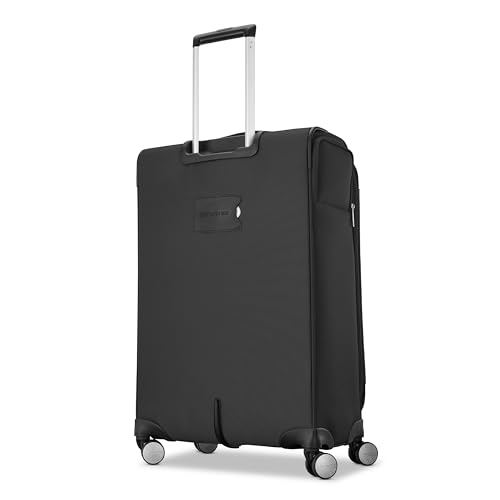 Samsonite Soft-Sided 25-Inch Lightweight Medium Checked Expandable Element Suitcase: Durable, 360° Spinner Wheels, Adjustable Telescopic Handle, 2 Front & 1 Side Pocket -Black - Image 3