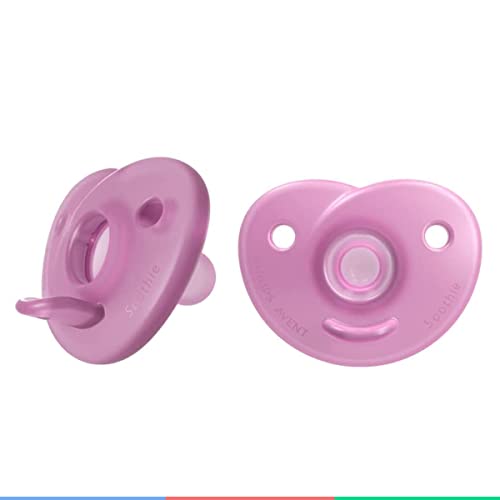 Chupeta Avent Philips Calmante Soothie 4-6m Rosa Kit C/2