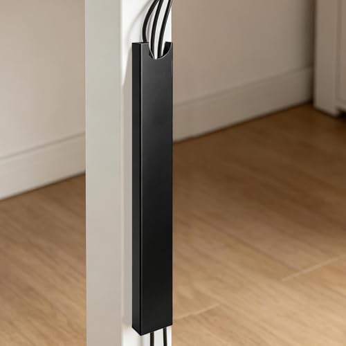 Canal para gestión de cables bajo escritorio de aleación de aluminio profesional, accesorio para ocultar cables, fácil instalación, color negro miniatura 5