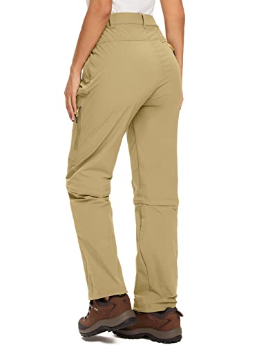 Women's Hiking Pants Convertible Quick Dry Stretch Lightweight Outdoor Upf 40 Fishing Safari Travel Camping Pants (4409 Light Khaki, 34) #TOP5