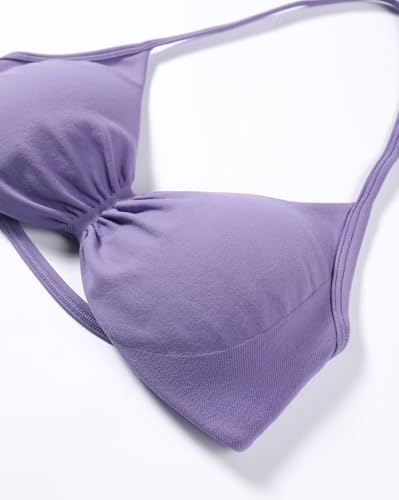 Image of AUROLA Influence Strappy Bra Sports Bras for Women, Backless Padded Impact Strappy Bra Workout Gym Yoga with Removable Cups