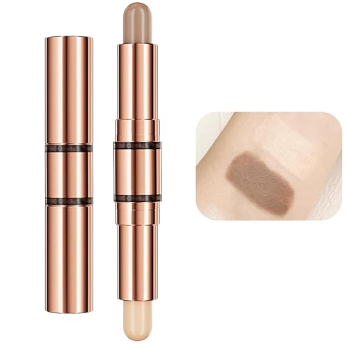 Barra de maquillaje de doble cabezal, resaltador y contorno: operación rápida y sencilla para principiantes, maquilla como un profesional, barra de contorno de doble punta,para todos los tonos de piel