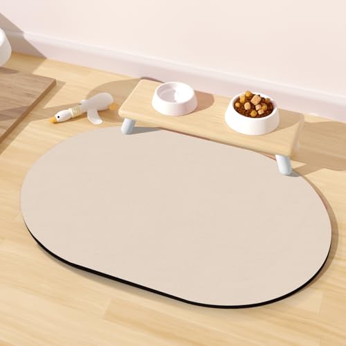 METEOROCK Tappetino Ciotole Cane, Assorbente Tappetino Ciotole Gatto, 51x30,5CM Antiscivolo Sottociotola per Cani, Tappetini Facili da Pulire per Ciotoles con Retro in Gomma al 100%