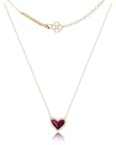 AICase 18K Gold Plated Heart Pendant Necklace for Women,Fashion Dainty Simple Adjustable Length Jewelry,Anniversary Birthday Gifts for Women/MoM/Sister/Friends/Her/Wife/Grandma/Coworker_Red