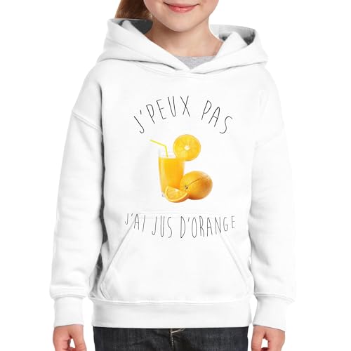 Sweat à capuche enfant J'peux pas j'ai jus d'orange pull confortable