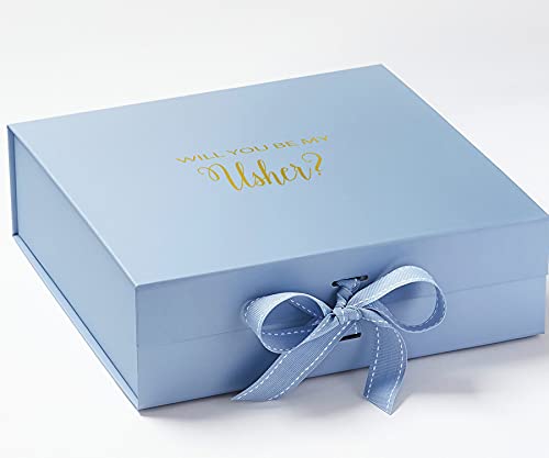 Will You Be My Usher? Proposal Box Light Blue -