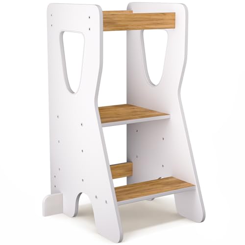 COSYLAND Lernturm ab 1 Jahr - Learning Tower - Höhenverstellbar Montessori...