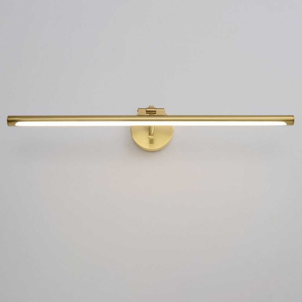 Applique Murale Linéaire à LED Salle de Bain avec Miroir Laiton