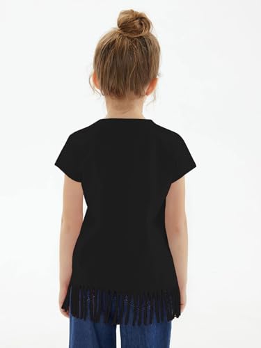 Image of Girls Western Shirt Toddler Tassels Cowgirl T-Shirt Im The Problem Country Concert Shirts Summer Short Sleeve Top