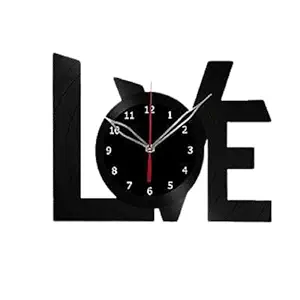 LASAANI Stylish Designer ACP Waterproof Wall Clock for Living Room | Clock for Bedroom | Clock for Gift |Big Size Clock for Home (Glossy Black),RELOJ035
