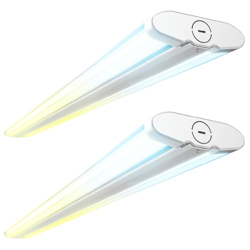 Sunco 4ft LED Shop Light, Hardwired Garage Lights for Workshop, Wraparound, 8200 Lumens, Surface Mount, Selectable Features, 50W/60W/70W, 3000K/4000K/5000K ETL 2 Pack