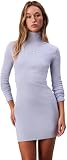 Calvin Klein LS Woven Label LV047E204G - Vestido Corto Acanalado de 2 x 2 para Mujer, Color Morado (Azul Casual), Talla L, Morado (Azul Casual), L