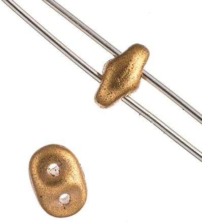 100 Grams Czech Superduo 2-Hole 2.5x5mm Matte Metallic Flax for Jewelry Making and DIY Crafts
