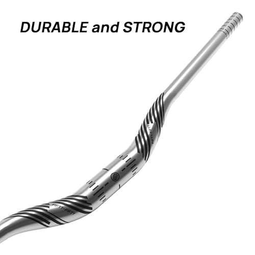 Image of FIFTY-FIFTY Mountain Bike Riser Handlebar, Aluminum Alloy MTB Handlebar, 31.8mm Diameter, 780mm Wide Bicycle Bar (Silver, 35mm Rise)