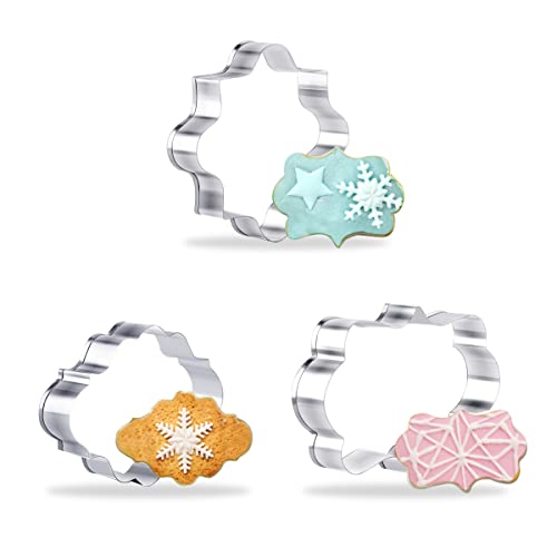 Stainless Steel Plaque Frame Pastry Biscuit Cookie Cutter Cake Fondant Pancake Cutters Mold Pack Of 3 #TOP1