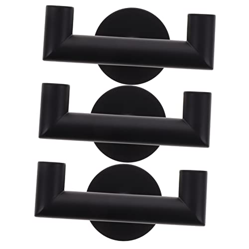 SOLUSTRE 3Pcs Stainless Steel Wall Hooks for Towel Coat and Bag Brushed Finish Modern Design for Kitchen Bathroom Bedroom and Living Room Organization